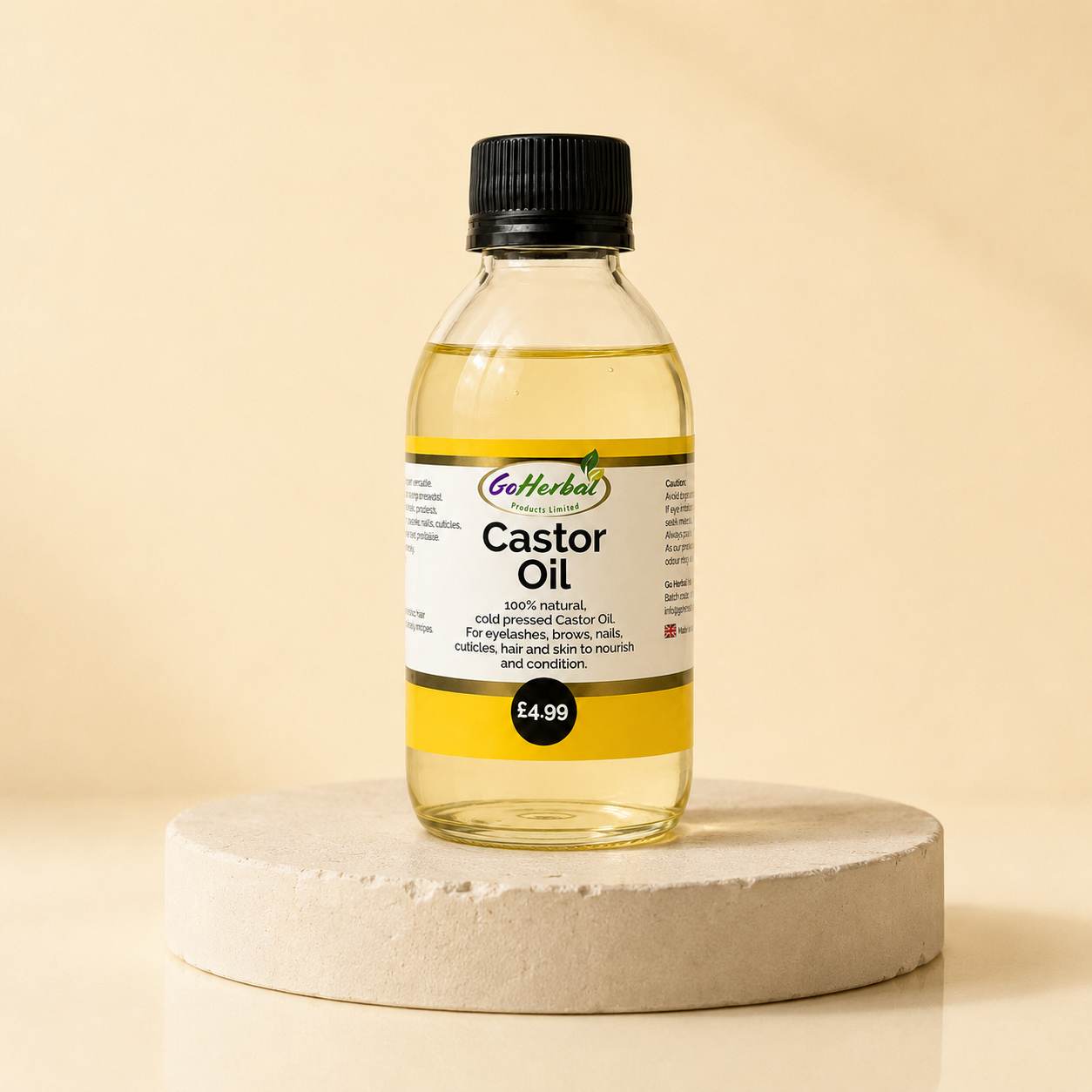 Go Herbal Cold Pressed Castor Oil (225 ml)